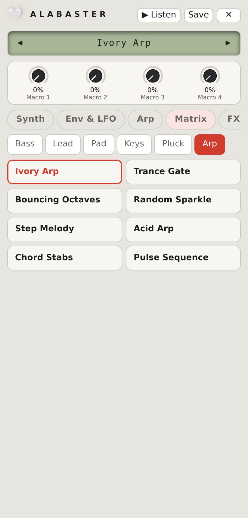 on a phone: Presets