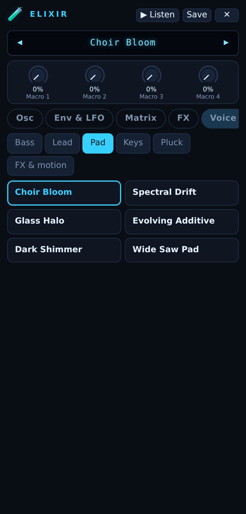 on a phone: Presets