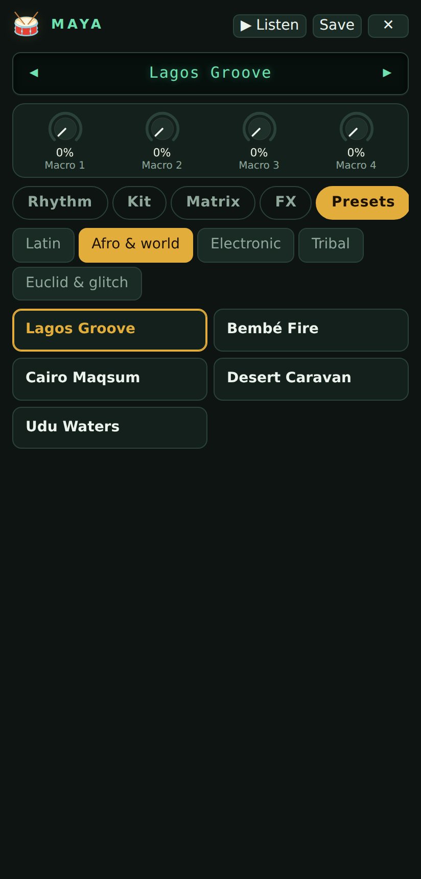 on a phone: Presets