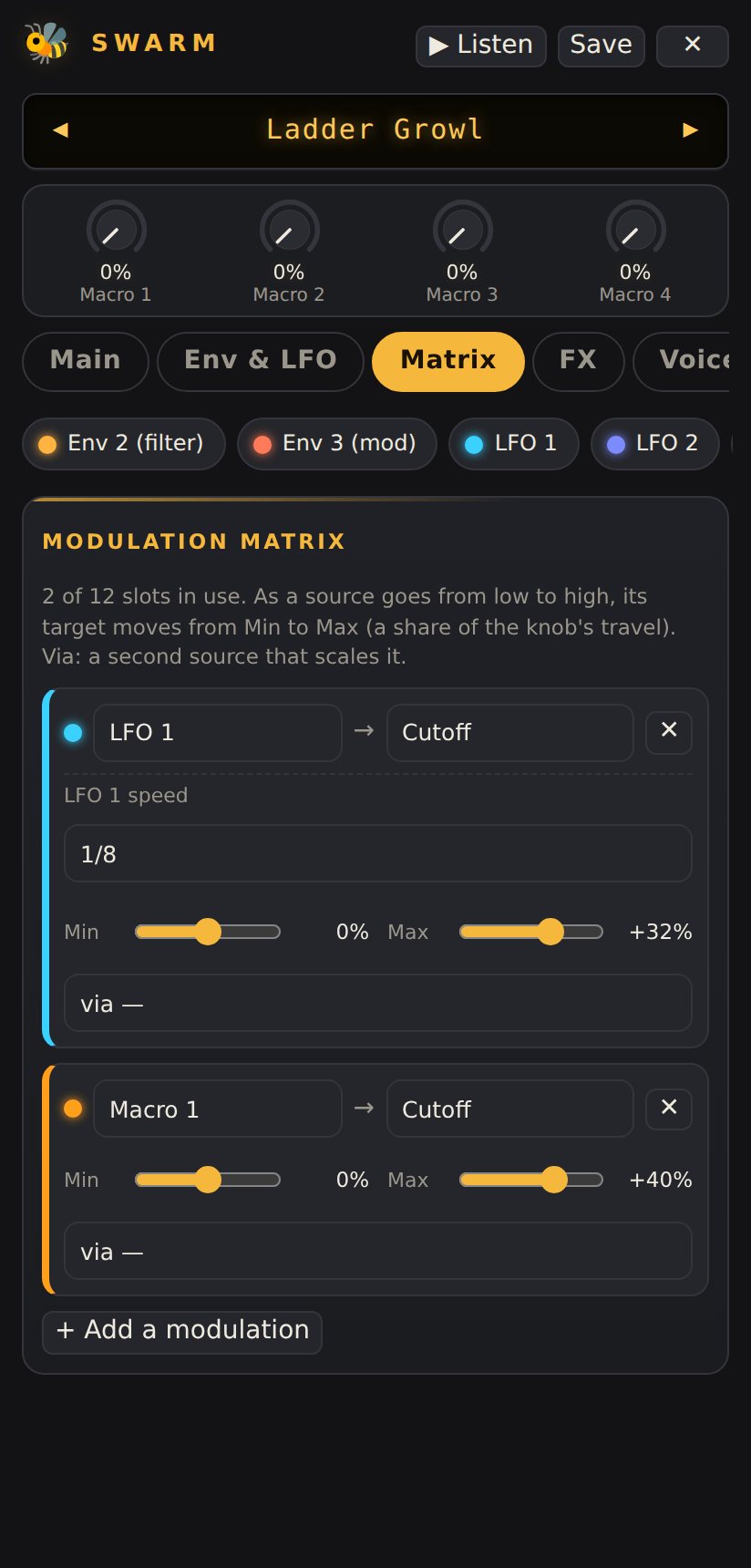 on a phone: Matrix