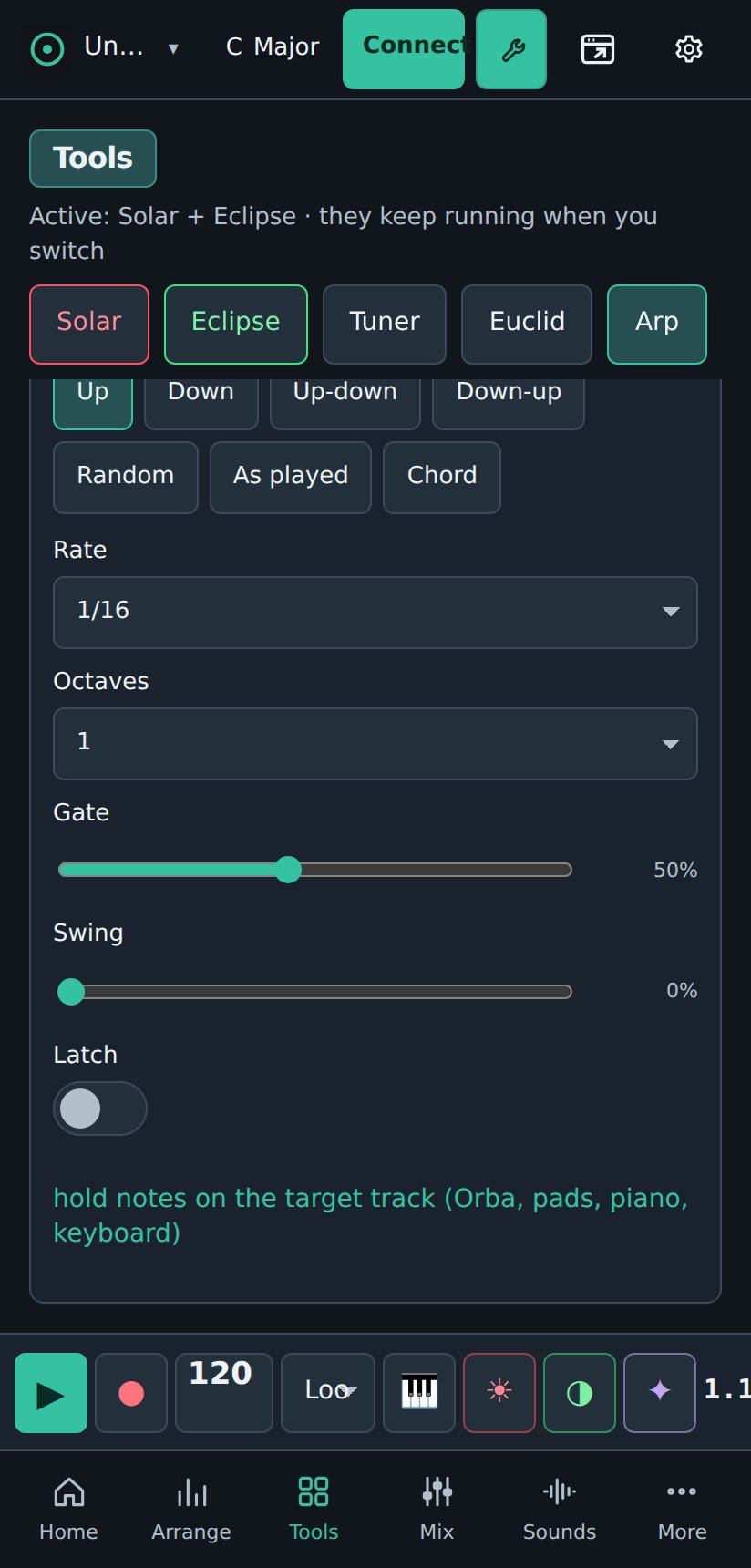 Arp on a phone, scrolled
