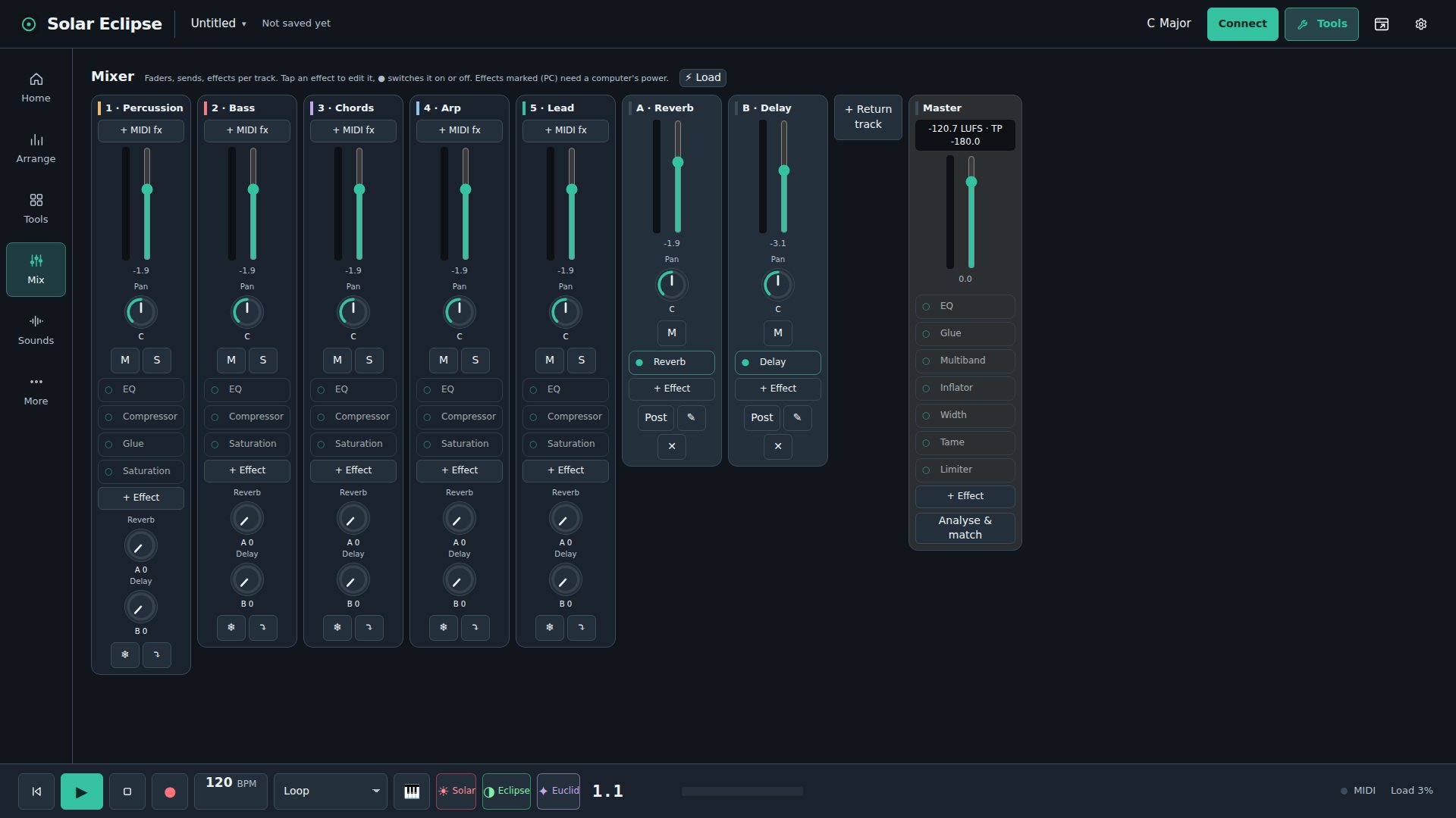 mixer with effects