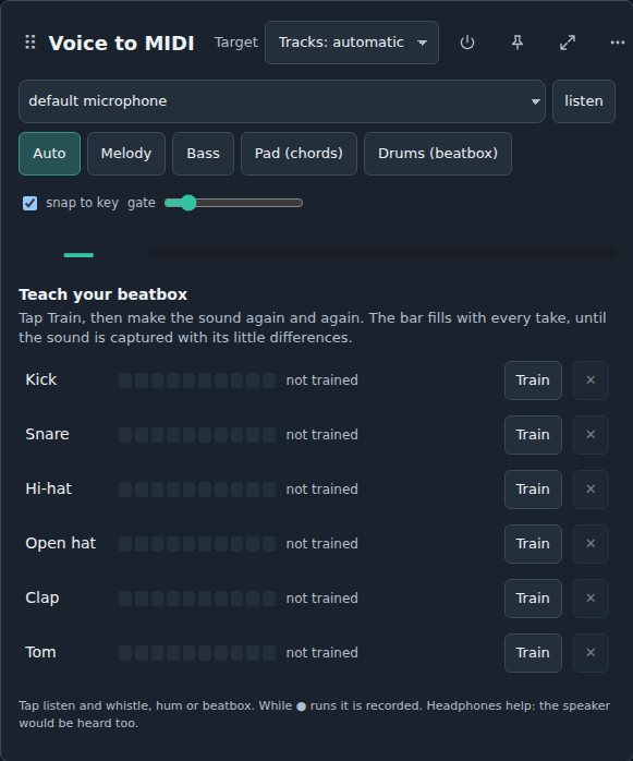Voice to MIDI on a computer